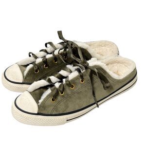 Converse All Star Welcome To The Wild Dainty Faux Fur Mules Sneaker Slip Ons 6.5